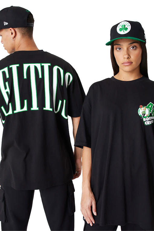 New Era - New Era Boston Celtics NBA Arch Wordmark Oversized T-Shirt 'Black' - NBA