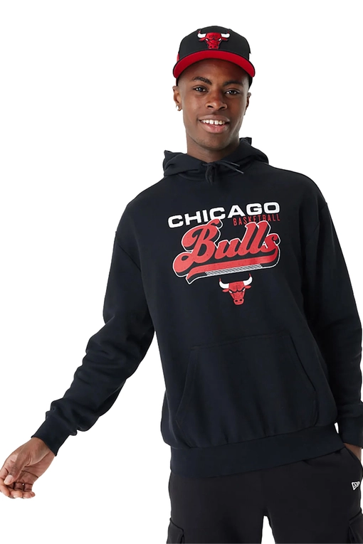 NEW ERA CHICAGO BULLS NBA RETRO GRAPHIC BLACK OVERSIZED HOODIE 'BLACK'