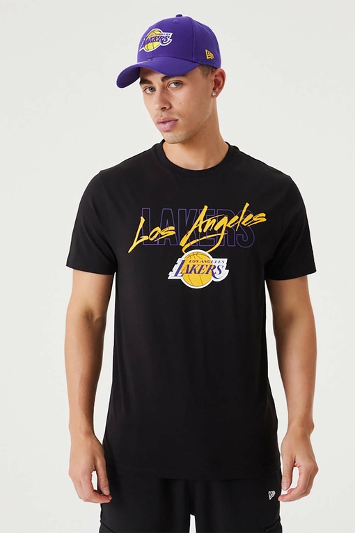 New Era - LOS ANGELES LAKERS NBA SCRIPT T-SHIRT 'BLACK' - NBA