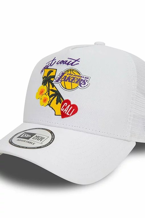 NEW ERA LOS ANGELES LAKERS NBA TEAM LOGO A-FRAME TRUCKER CAP 'WHITE'
