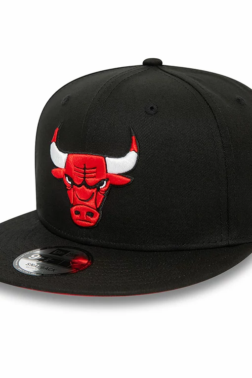 NEW ERA CHICAGO BULLS NBA REAR LOGO 9FIFTY SNAPBACK CAP BLACK'