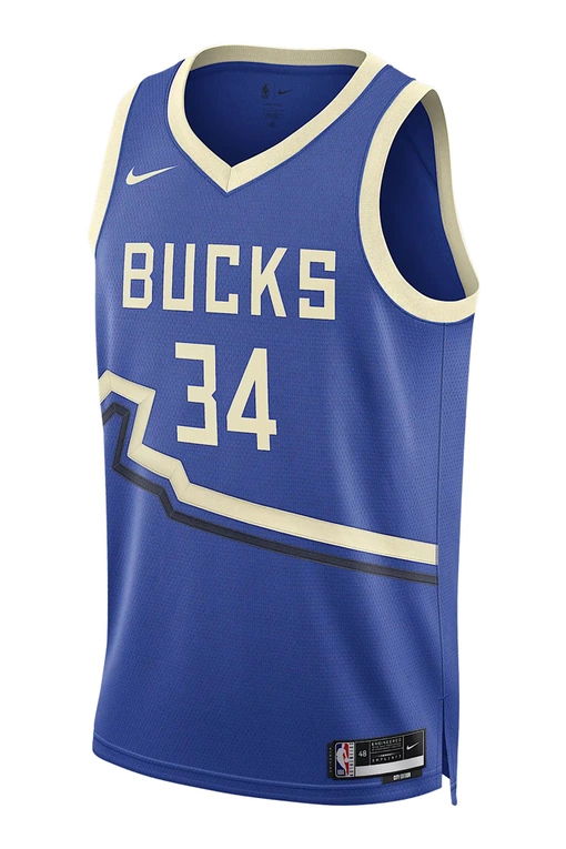 NIKE GIANNIS ANTETOKOUNMPO MILWAUKEE BUCKS 2024/25 CITY EDITION DRI-FIT NBA  SWINGMAN JERSEY 'BLUE'
