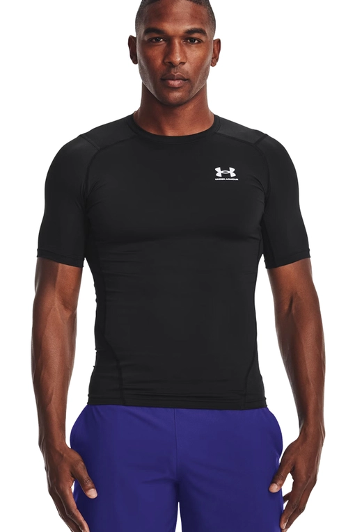 UA HEATGEAR SHORT SLEEVE COMPRESSION T-SHIRT 'BLACK'