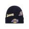 LOS ANGELES LAKERS MULTI PATCH CUFF KNIT BEANIE HAT 'BLACK'
