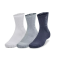 UA 3-MAKER MID-CREW SOCKS (3 PAIRS) 'GREY/WHITE/DARK GREY'