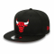 CHICAGO BULLS NBA REAR LOGO 9FIFTY SNAPBACK CAP BLACK'
