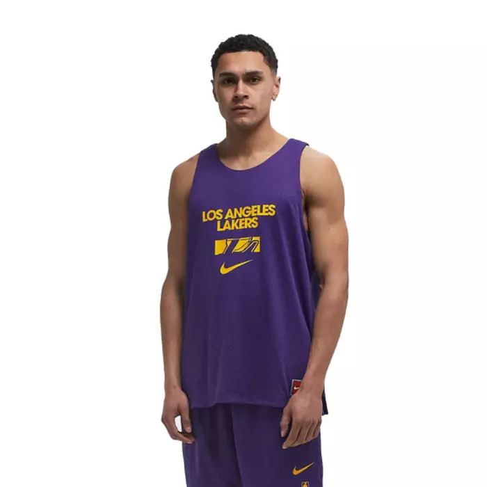 NIKE LOS ANGELES LAKERS COURTSIDE NBA MESH REVERSIBLE PRACTICE JERSEY 'PURPLE'