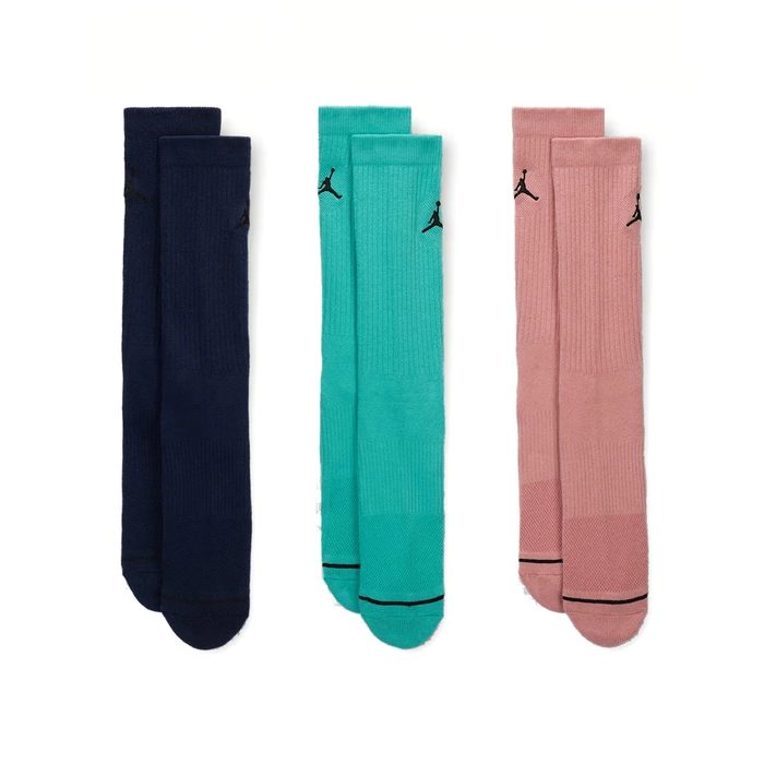 JORDAN EVERYDAY CREW SOCKS (3 PAIRS) 'MULTI-COLOUR'