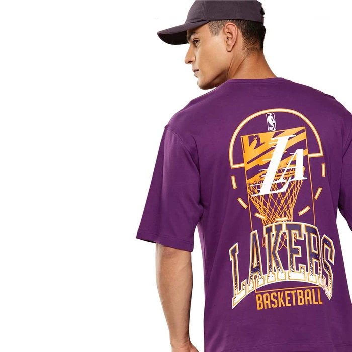 NBA LOS ANGELES LAKERS GRAPHIC OVERSIZED T-SHIRT 'PURPLE'