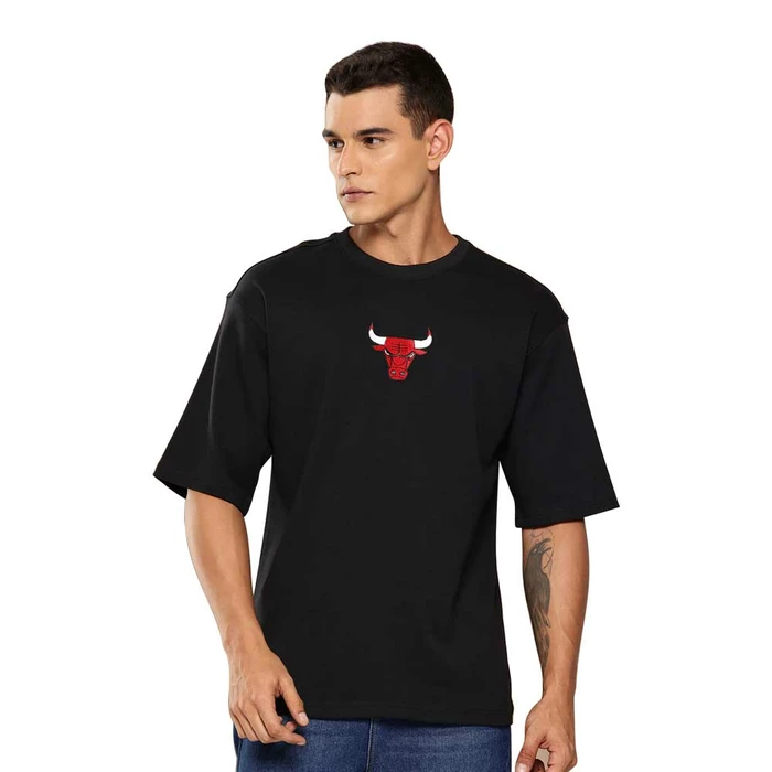 NBA CHICAGO BULLS GRAPHIC OVERSIZED T-SHIRT 'BLACK'