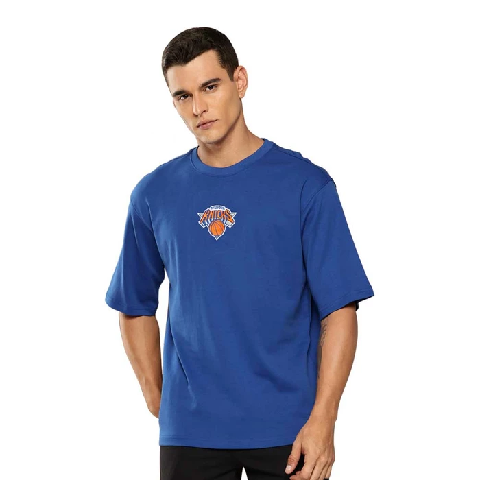 NBA NEW YORK KNICKS GRAPHIC OVERSIZED T-SHIRT 'BLUE'