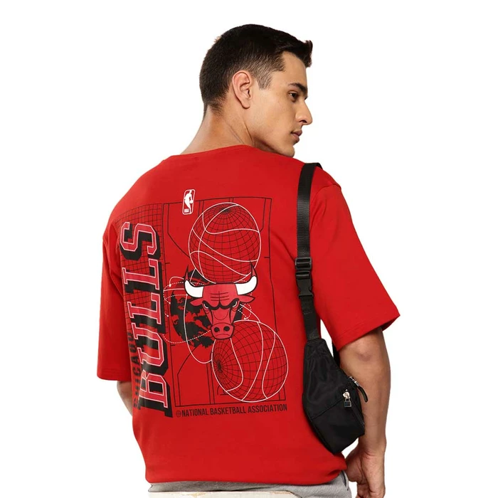 NBA CHICAGO BULLS CITY OVERSIZED T-SHIRT 'RED'