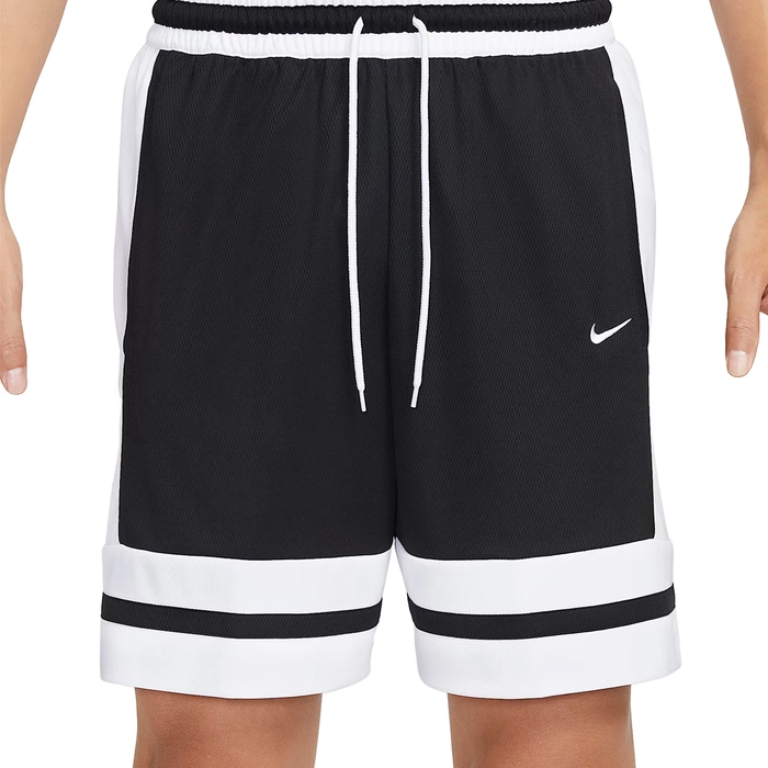 NIKE MEN'S DRI-FIT 8 INCHES BASKETBALL SHORTS 'BLACK/WHITE'