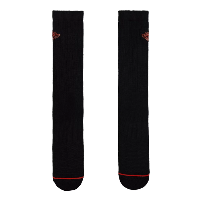 JORDAN EVERYDAY CUSHIONED CREW SOCKS (1 PAIR) 'BLACK/CHILE RED'