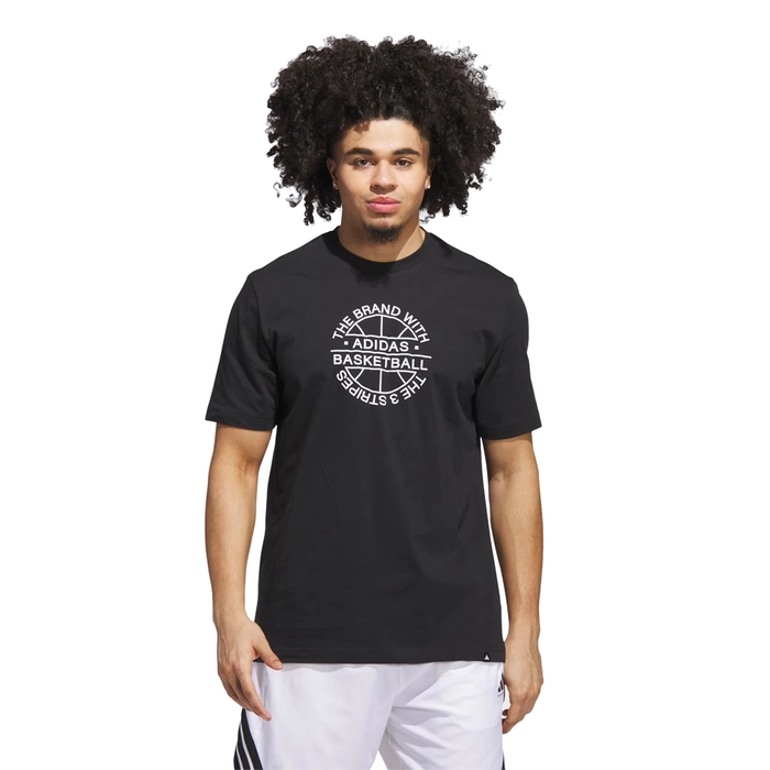 ADIDAS MEN'S BASKETBALL EMBLEM GRAPHIC TEE 'BLACK'