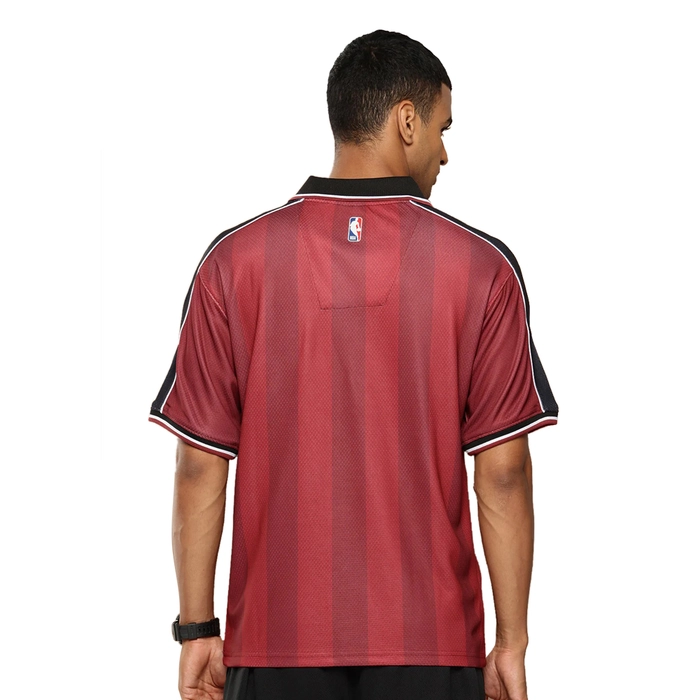 NBA CHICAGO BULLS VINTAGE OVERSIZED POLO T-SHIRT 'MAROON'
