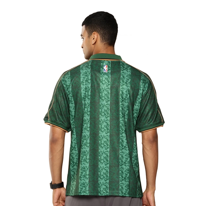 NBA BOSTON CELTICS VINTAGE OVERSIZED POLO T-SHIRT 'GREEN'