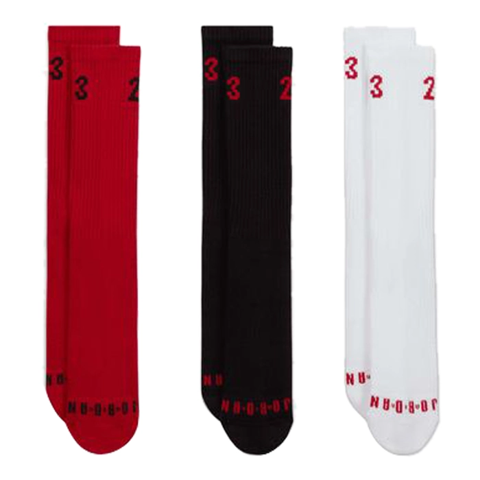 NIKE JORDAN ESSENTIALS CREW SOCKS (3 PAIRS) 'MULTICOLOR'