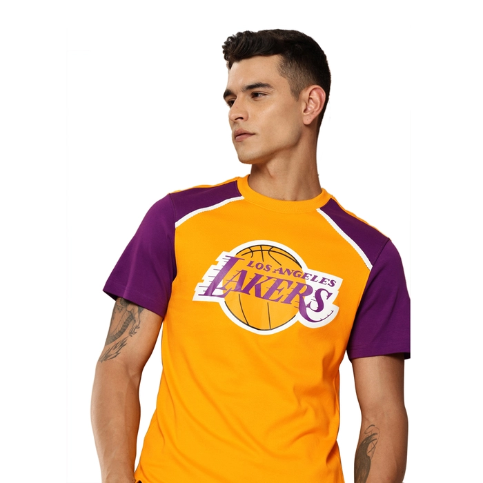 NBA LOS ANGELES LAKERS PRINTED RAGLAN T-SHIRT 'YELLOW'
