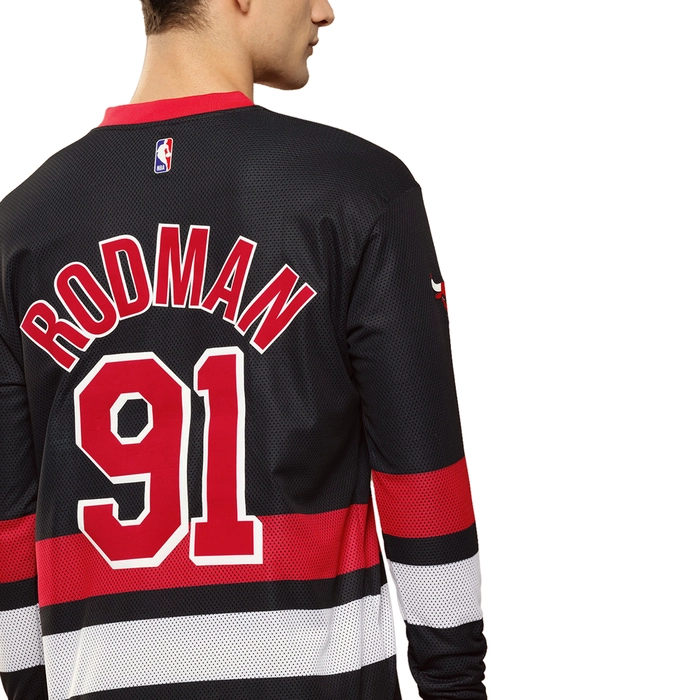 NBA DENNIS RODMAN CHICAGO BULLS FULL SLEEVE OVERSIZED JERSEY 'BLACK'