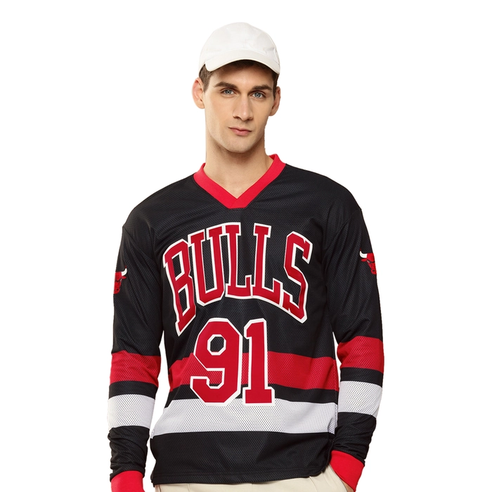 NBA DENNIS RODMAN CHICAGO BULLS FULL SLEEVE OVERSIZED JERSEY 'BLACK'