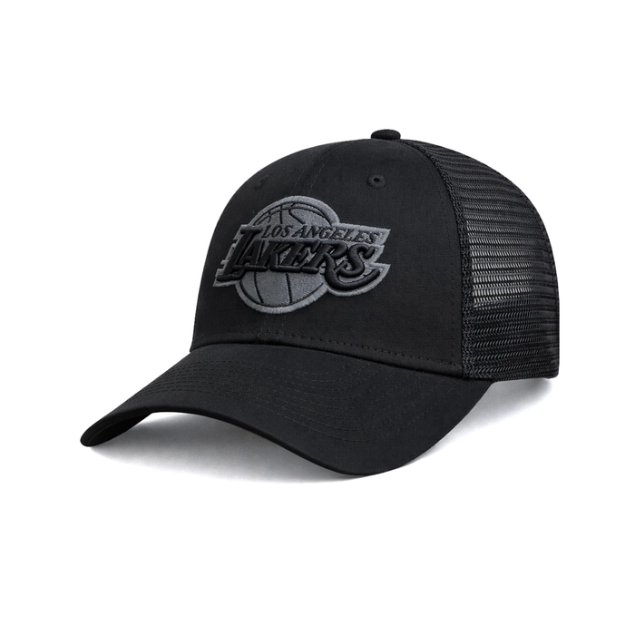 NBA LOS ANGELES LAKERS MONOCHROME BLACK TRUCKER CAP 'BLACK'