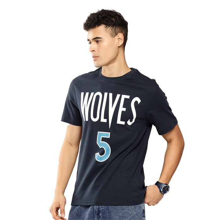 NBA ANTHONY EDWARDS MINNESOTA TIMBERWOLVES CLASSIC PRINTED T-SHIRT 'NAVY'