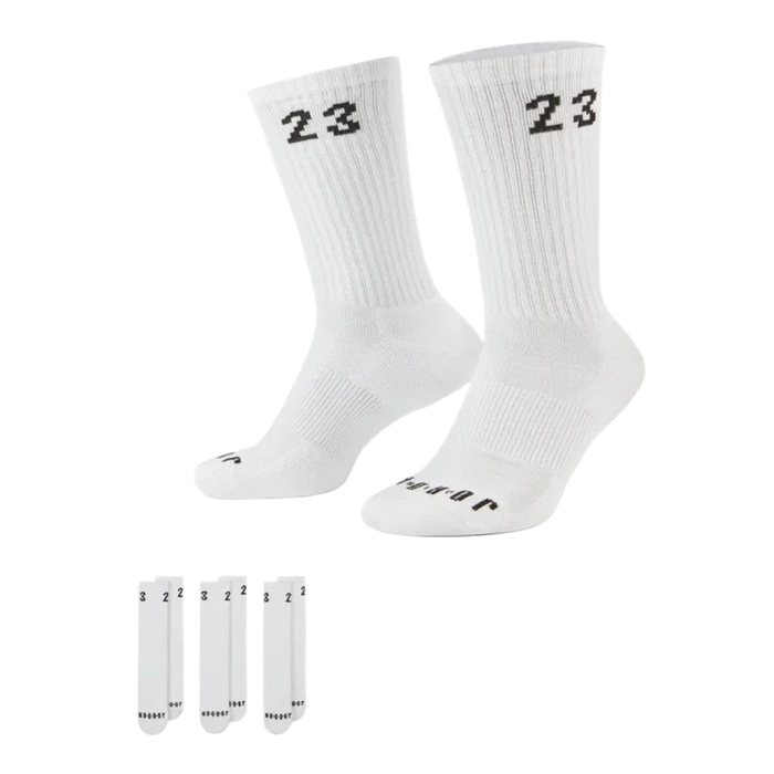 JORDAN ESSENTIALS CREW SOCKS (3 PAIRS) - 'WHITE'
