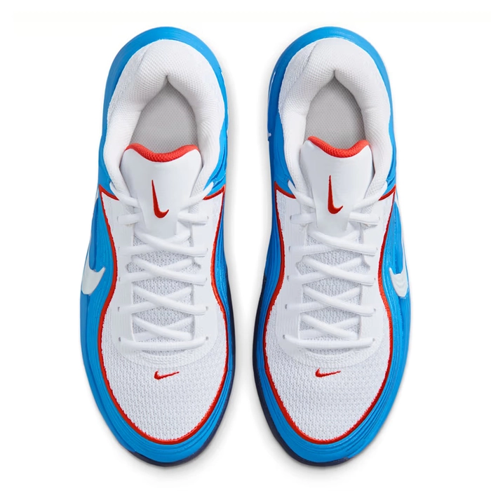 NIKE MEN'S PRECISION 8 LOW BASKETBALL SHOES 'BLUE/WHITE/PICANTE RED'