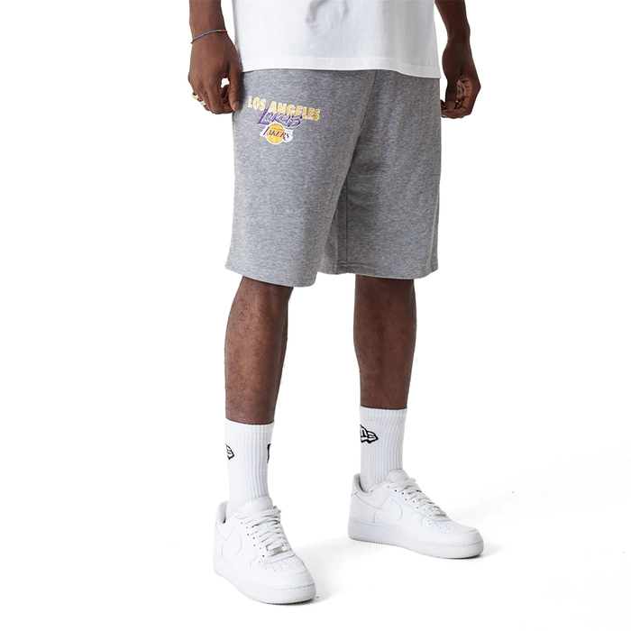 NEW ERA LOS ANGELES LAKERS TEAM SCRIPT SHORTS 'GREY'