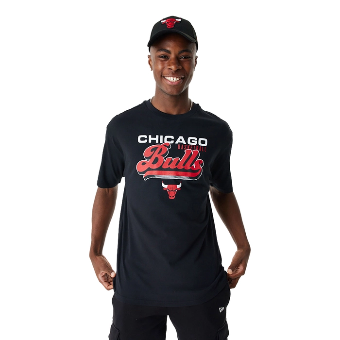 NEW ERA CHICAGO BULLS NBA RETRO GRAPHIC BLACK OVERSIZED T-SHIRT 'BLACK'