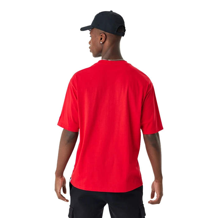 NEW ERA CHICAGO BULLS NBA CUT AND SEW RED OVERSIZED T-SHIRT 'RED'