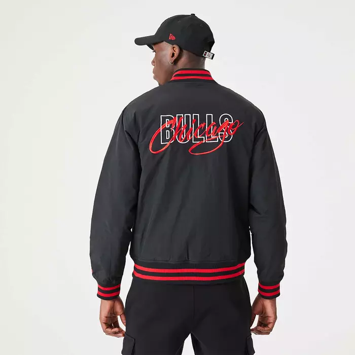 NEW ERA CHICAGO BULLS NBA SCRIPT BOMBER JACKET 'BLACK'
