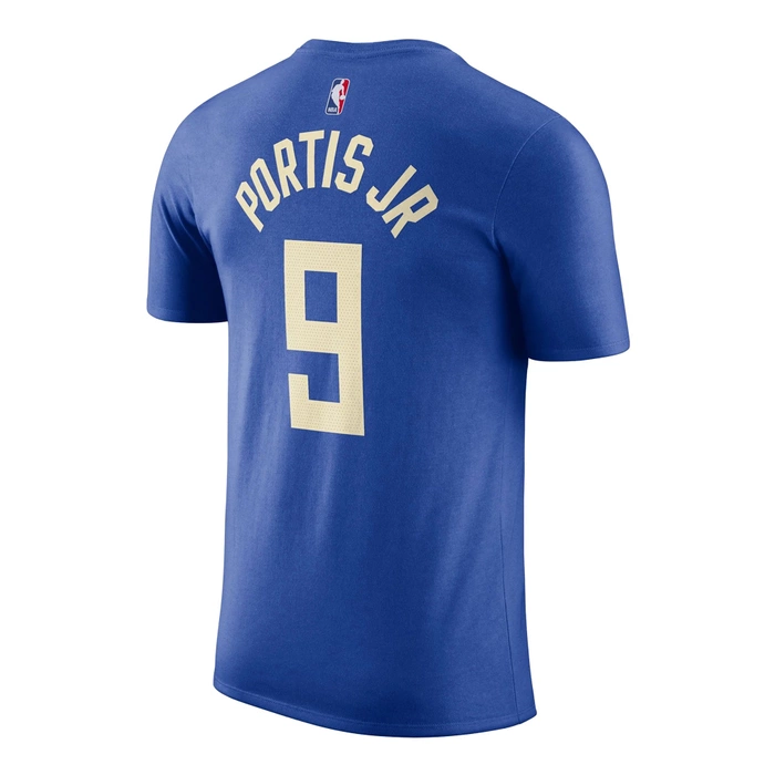 NIKE BOBBY PORTIS JR MILWAUKEE BUCKS ESSENTIAL CITY EDITION NBA T-SHIRT 'BLUE'