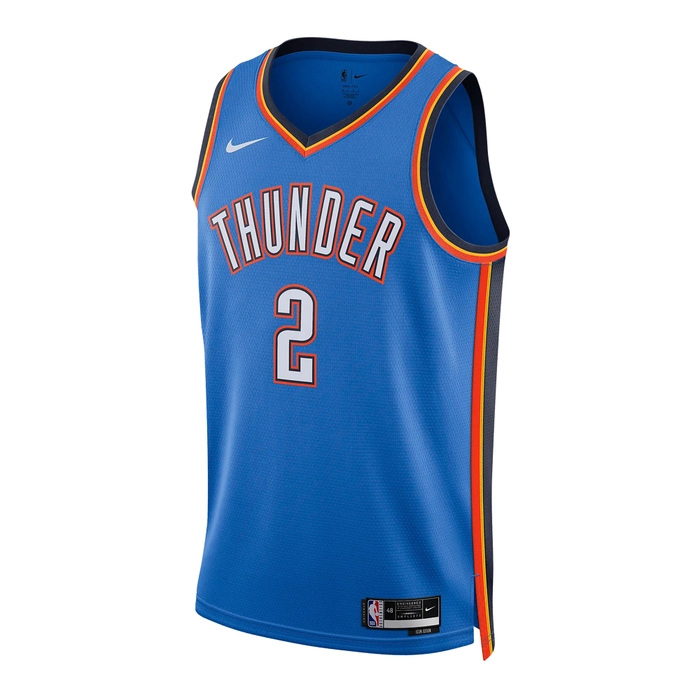 NIKE SHAI GILGEOUS-ALEXANDER OKLAHOMA CITY THUNDER ICON EDITION DRI-FIT NBA SWINGMAN JERSEY 'SIGNAL BLUE'