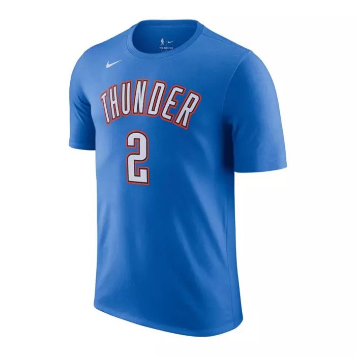 NIKE SHAI GILGEOUS-ALEXANDER OKLAHOMA CITY THUNDER #2 ICON NAME & NUMBER T-SHIRT 'SIGNAL BLUE'