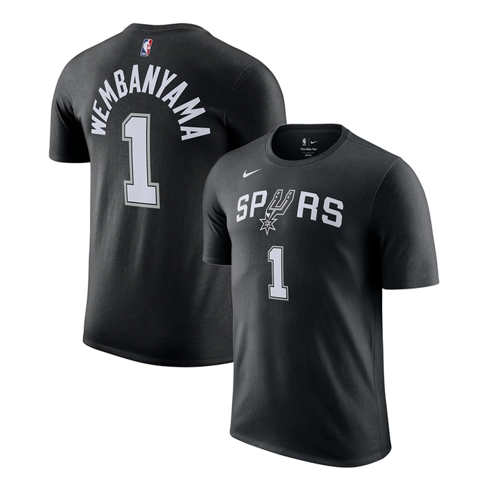 NIKE VICTOR WEMBANYAMA SAN ANTONIO SPURS NBA T-SHIRT 'BLACK'