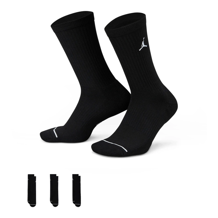 JORDAN EVERYDAY CREW SOCKS (3 PAIRS) 'BLACK'