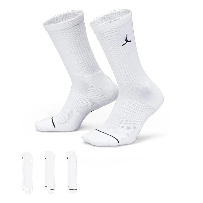 JORDAN EVERYDAY CREW SOCKS (3 PAIRS) 'WHITE'