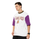 NBA LOS ANGELES LAKERS STRIPED OVERSIZED T-SHIRT 'WHITE'