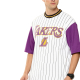 NBA LOS ANGELES LAKERS STRIPED OVERSIZED T-SHIRT 'WHITE'