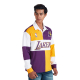 NBA: LOS ANGELES LAKERS EMBROIDERED OVERSIZED POLO T-SHIRT FULL SLEEVE-YELLOW