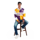 NBA: LOS ANGELES LAKERS EMBROIDERED OVERSIZED POLO T-SHIRT FULL SLEEVE-YELLOW