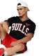 NBA CHICAGO BULLS V-NECK OVERSIZED JERSEY 'BLACK'