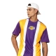 NBA LOS ANGELES LAKERS STRIPED OVERSIZED JERSEY 'PURPLE/YELLOW'