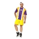 NBA LOS ANGELES LAKERS STRIPED OVERSIZED JERSEY 'PURPLE/YELLOW'
