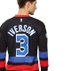 NBA ALLEN IVERSON PHILADELPHIA 76ERS FULL SLEEVE OVERSIZED JERSEY 'BLACK'