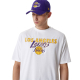 NEW ERA LOS ANGELES LAKERS NBA TEAM SCRIPT OVERSIZED T-SHIRT 'WHITE'