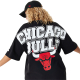 CHICAGO BULLS NBA LARGE GRAPHIC BLACK OVERSIZED T-SHIRT 'BLACK'