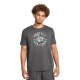 UA PROTECT COURT BASKETBALL SHORTS SLEEVES T-SHIRT 'GREY'